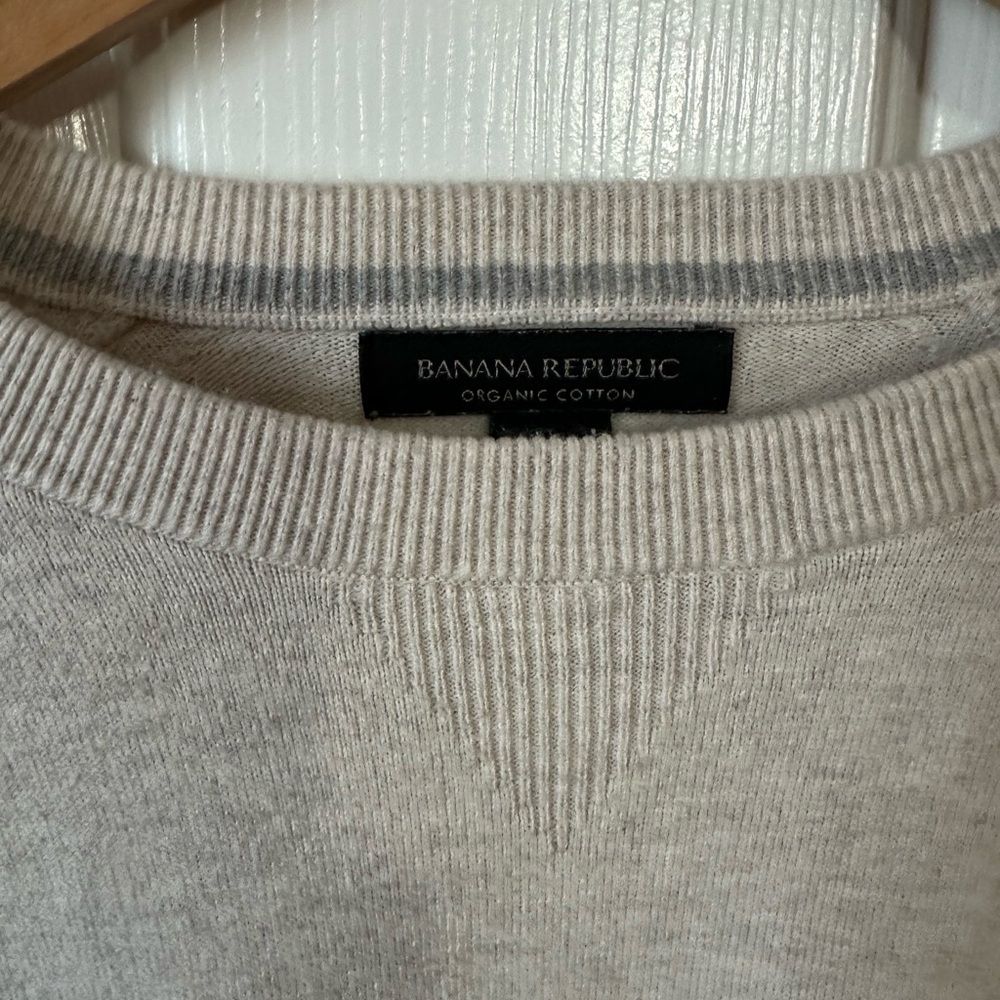 Banana Republic Men's Organic Cotton Sweater - Cream